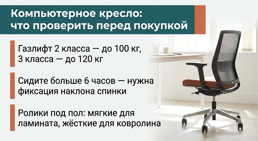 Компьютерное кресло: что проверить перед покупкой