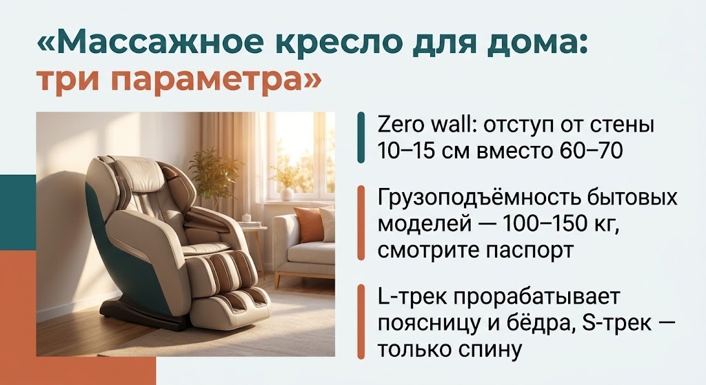 Массажное кресло для дома: три параметра