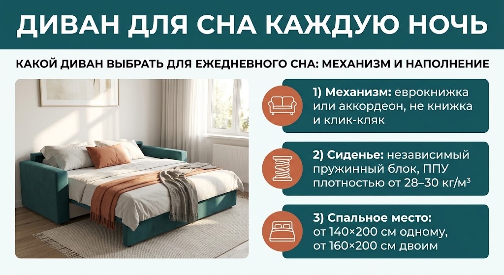 Диван для сна каждую ночь