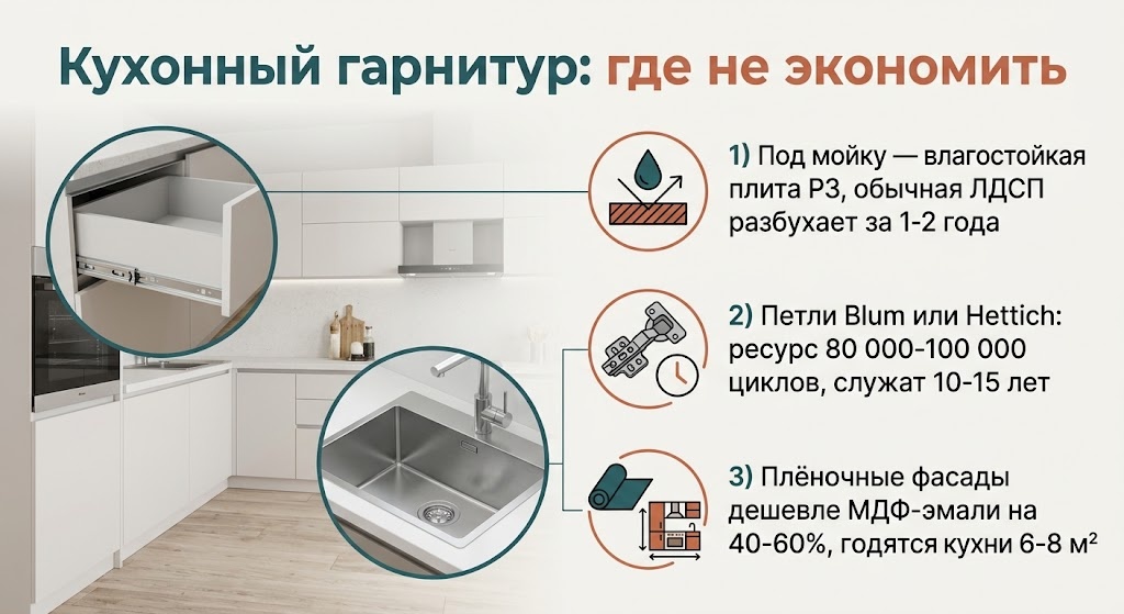 Кухонный гарнитур: где не экономить