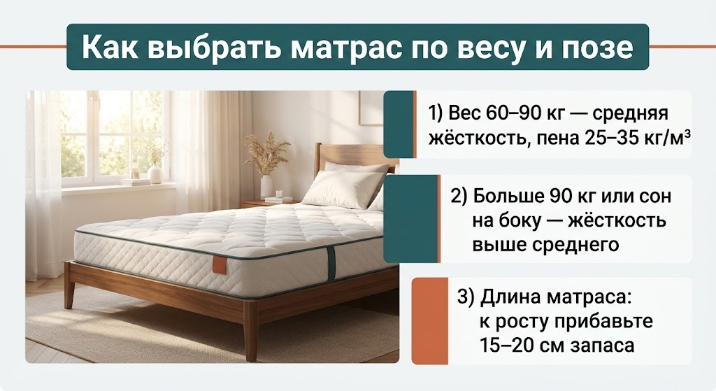 Как выбрать матрас по весу и позе
