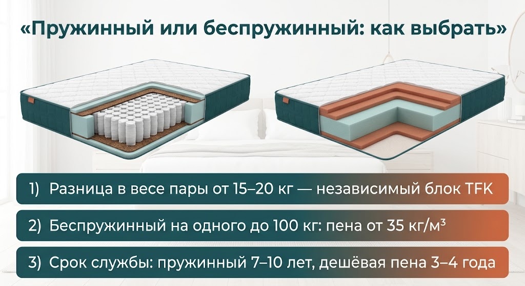 Пружинный или беспружинный: как выбрать